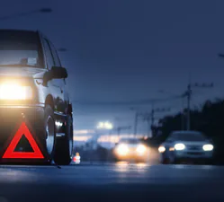 Ankara roadside assistance warning scene